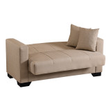 Divan 2-vendësh Vox pakoworld me hapësirë magazinimi pëlhurë bezhë 150x84x83cm