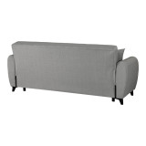 Divan 3-vendësh Lincoln pakoworld me hapësirë magazinimi pëlhurë gri e çelët 226x84x93cm