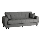 Divan 3-vendësh Lincoln pakoworld me hapësirë magazinimi pëlhurë antracit 226x84x93cm