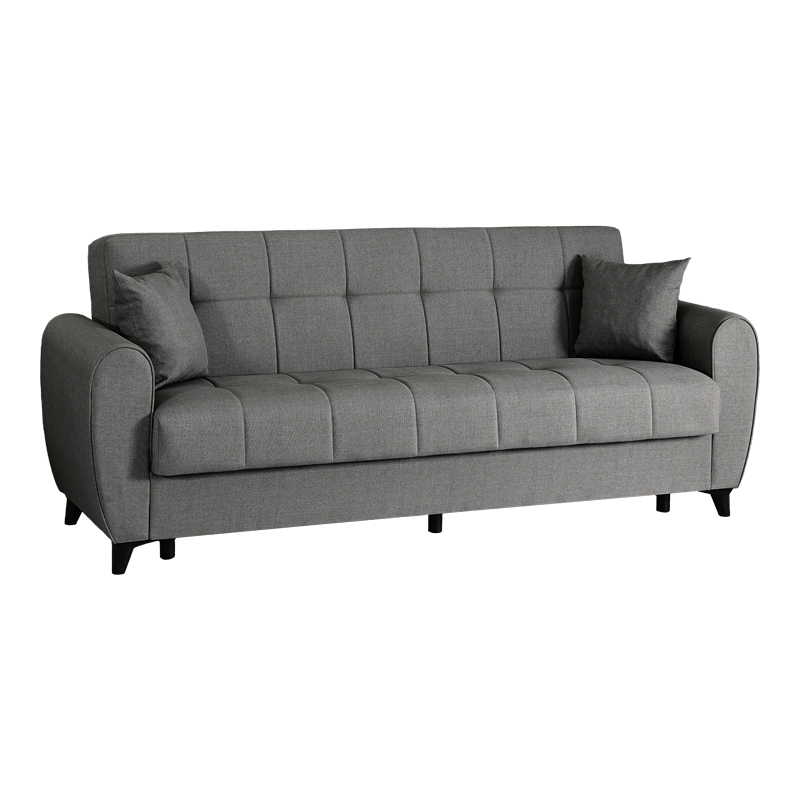 Divan 3-vendësh Lincoln pakoworld me hapësirë magazinimi pëlhurë antracit 226x84x93cm