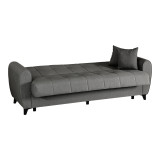 Divan 3-vendësh Lincoln pakoworld me hapësirë magazinimi pëlhurë antracit 226x84x93cm