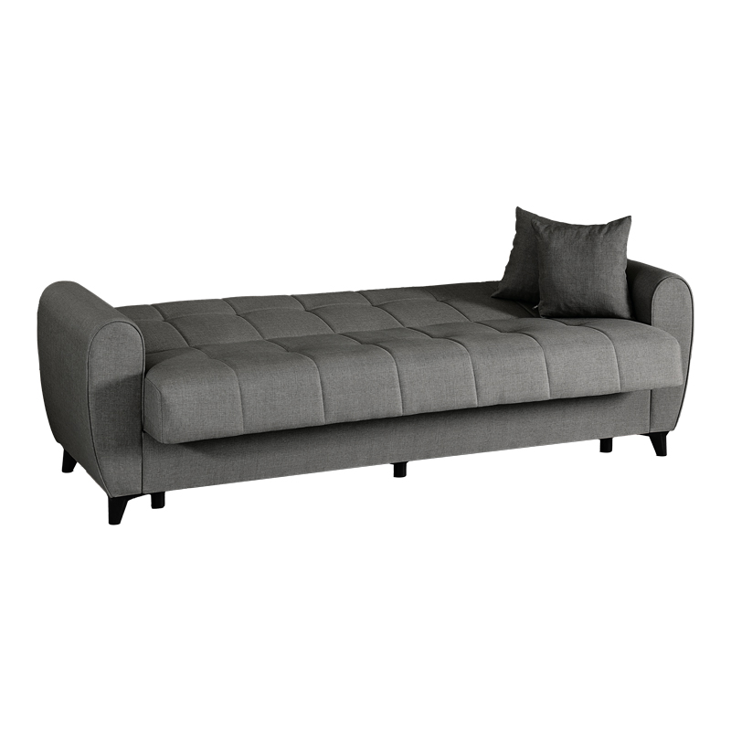 Divan 3-vendësh Lincoln pakoworld me hapësirë magazinimi pëlhurë antracit 226x84x93cm