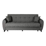 Divan 3-vendësh Lincoln pakoworld me hapësirë magazinimi pëlhurë antracit 226x84x93cm