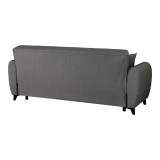 Divan 3-vendësh Lincoln pakoworld me hapësirë magazinimi pëlhurë antracit 226x84x93cm