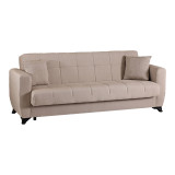 Divan 3-vendësh Modesto pakoworld me hapësirë magazinimi pëlhurë krem 213x84x86cm