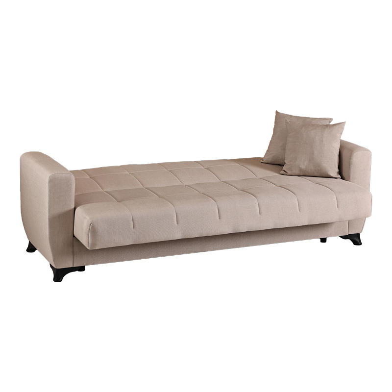 Divan 3-vendësh Modesto pakoworld me hapësirë magazinimi pëlhurë krem 213x84x86cm