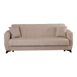 Divan 3-vendësh Modesto pakoworld me hapësirë magazinimi pëlhurë krem 213x84x86cm