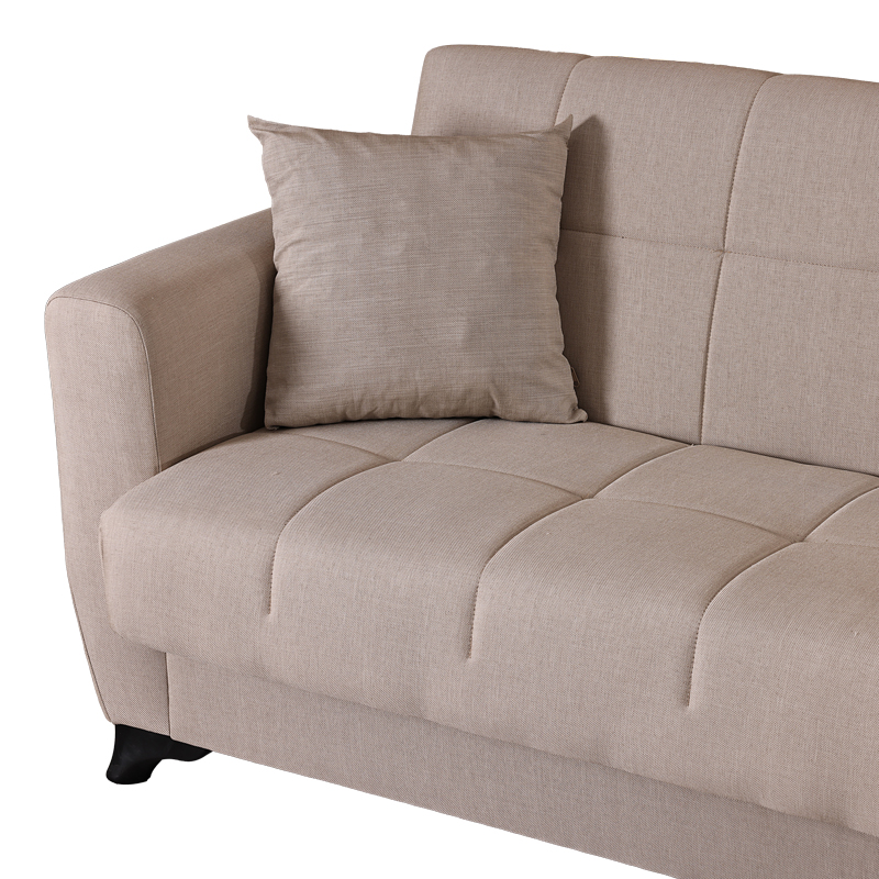 Divan 3-vendësh Modesto pakoworld me hapësirë magazinimi pëlhurë krem 213x84x86cm
