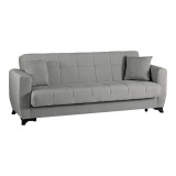 Divan 3-vendësh Modesto pakoworld me hapësirë magazinimi pëlhurë gri 213x84x86cm