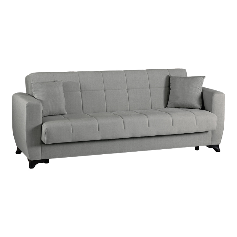 Divan 3-vendësh Modesto pakoworld me hapësirë magazinimi pëlhurë gri 213x84x86cm