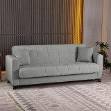 Divan 3-vendësh Modesto pakoworld me hapësirë magazinimi pëlhurë gri 213x84x86cm