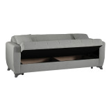 Divan 3-vendësh Modesto pakoworld me hapësirë magazinimi pëlhurë gri 213x84x86cm