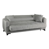 Divan 3-vendësh Modesto pakoworld me hapësirë magazinimi pëlhurë gri 213x84x86cm