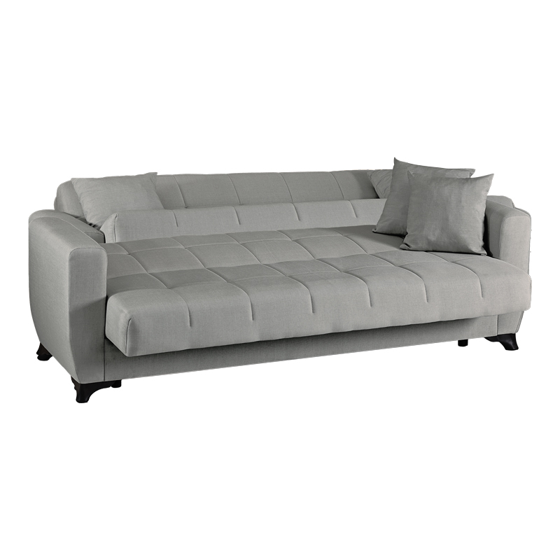 Divan 3-vendësh Modesto pakoworld me hapësirë magazinimi pëlhurë gri 213x84x86cm