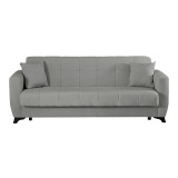 Divan 3-vendësh Modesto pakoworld me hapësirë magazinimi pëlhurë gri 213x84x86cm
