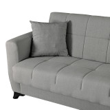 Divan 3-vendësh Modesto pakoworld me hapësirë magazinimi pëlhurë gri 213x84x86cm