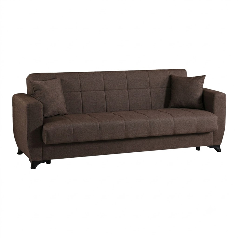 Divan 3-vendësh Modesto pakoworld me hapësirë magazinimi pëlhurë kafe 213x84x86cm