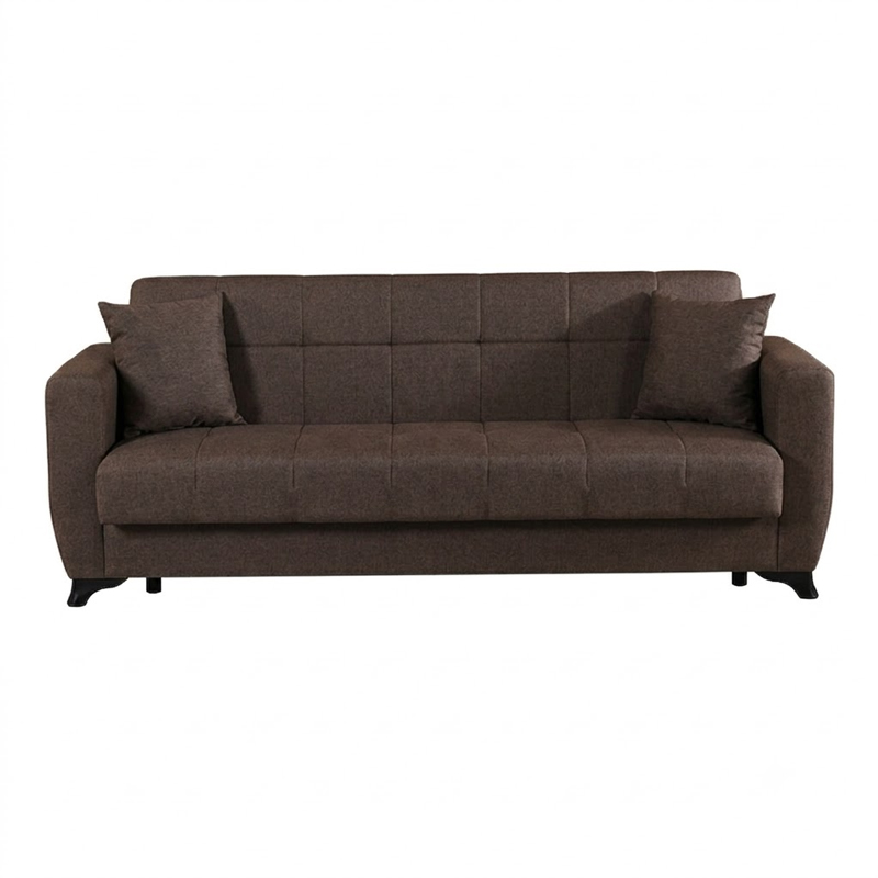 Divan 3-vendësh Modesto pakoworld me hapësirë magazinimi pëlhurë kafe 213x84x86cm