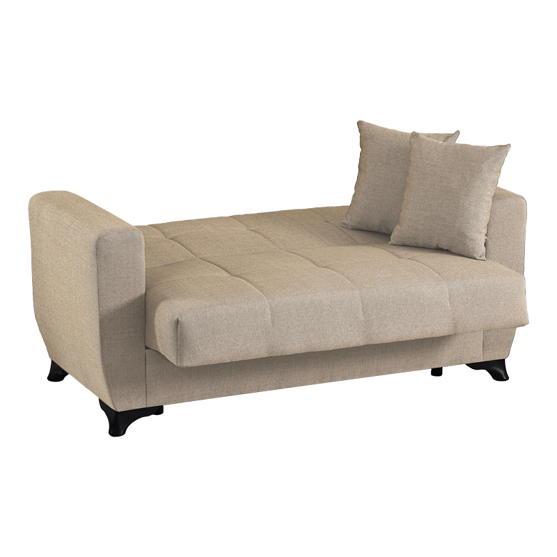 Divan 2-vendësh Modesto pakoworld me hapësirë magazinimi pëlhurë krem 153x84x86cm