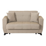 Divan 2-vendësh Modesto pakoworld me hapësirë magazinimi pëlhurë krem 153x84x86cm