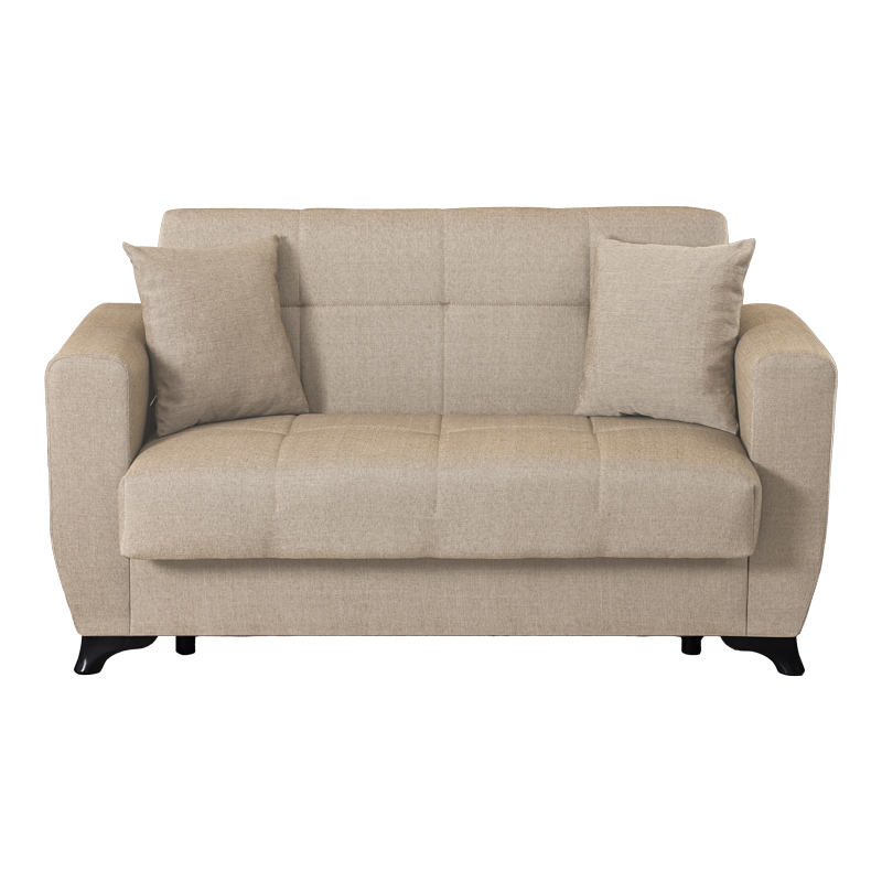 Divan 2-vendësh Modesto pakoworld me hapësirë magazinimi pëlhurë krem 153x84x86cm