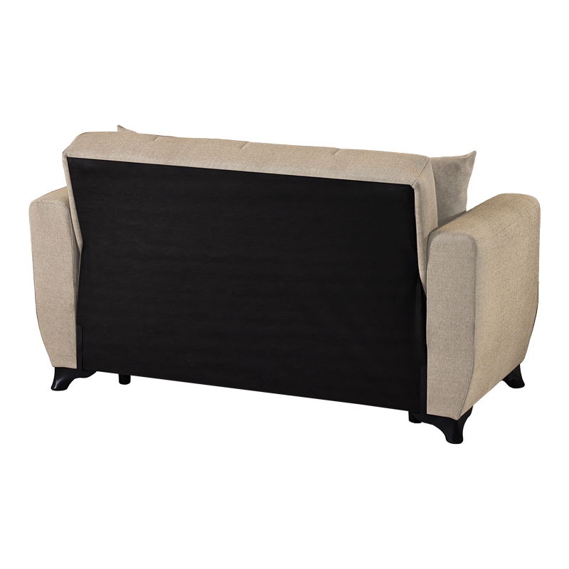 Divan 2-vendësh Modesto pakoworld me hapësirë magazinimi pëlhurë krem 153x84x86cm