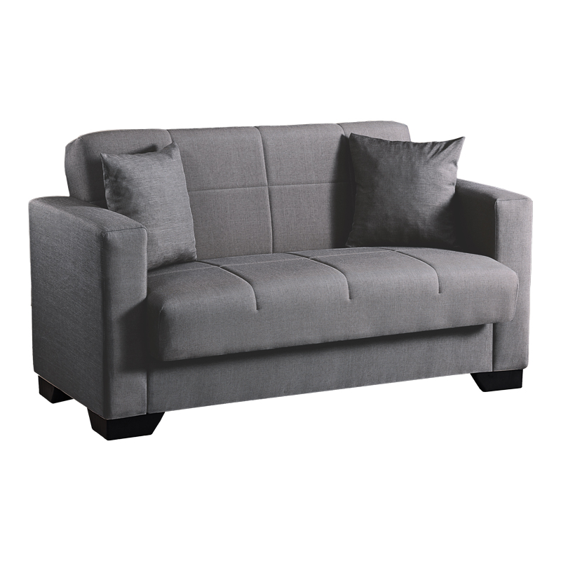 Divan 2-vendësh Modesto pakoworld me hapësirë magazinimi pëlhurë gri 153x84x86cm