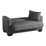 Divan 2-vendësh Modesto pakoworld me hapësirë magazinimi pëlhurë gri 153x84x86cm