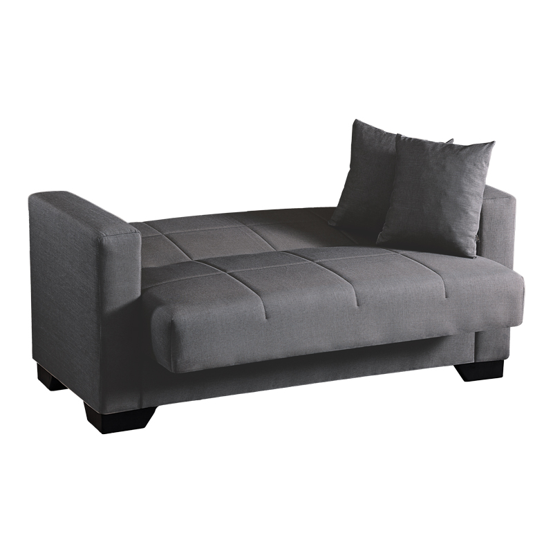 Divan 2-vendësh Modesto pakoworld me hapësirë magazinimi pëlhurë gri 153x84x86cm