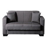 Divan 2-vendësh Modesto pakoworld me hapësirë magazinimi pëlhurë gri 153x84x86cm