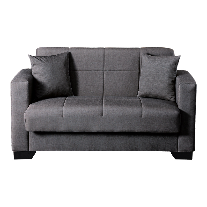 Divan 2-vendësh Modesto pakoworld me hapësirë magazinimi pëlhurë gri 153x84x86cm