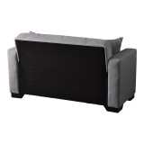 Divan 2-vendësh Modesto pakoworld me hapësirë magazinimi pëlhurë gri 153x84x86cm