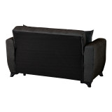 Divan 2-vendësh Modesto pakoworld me hapësirë magazinimi pëlhurë e zezë 153x84x86cm