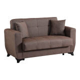 Divan 2-vendësh Modesto pakoworld me hapësirë magazinimi pëlhurë kafe 153x84x86cm