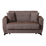 Divan 2-vendësh Modesto pakoworld me hapësirë magazinimi pëlhurë kafe 153x84x86cm