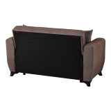 Divan 2-vendësh Modesto pakoworld me hapësirë magazinimi pëlhurë kafe 153x84x86cm