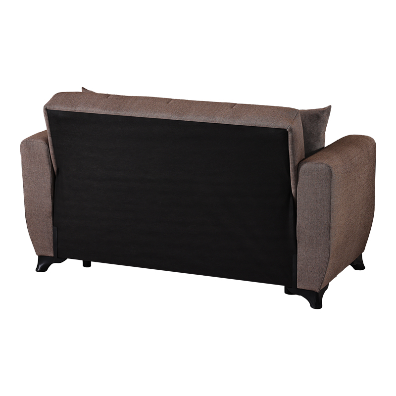 Divan 2-vendësh Modesto pakoworld me hapësirë magazinimi pëlhurë kafe 153x84x86cm