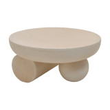 Tavolinë kafeje Mikawa pakoworld MGO krem D70x34cm