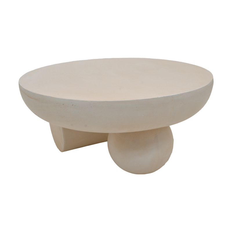 Tavolinë kafeje Mikawa pakoworld MGO krem D70x34cm