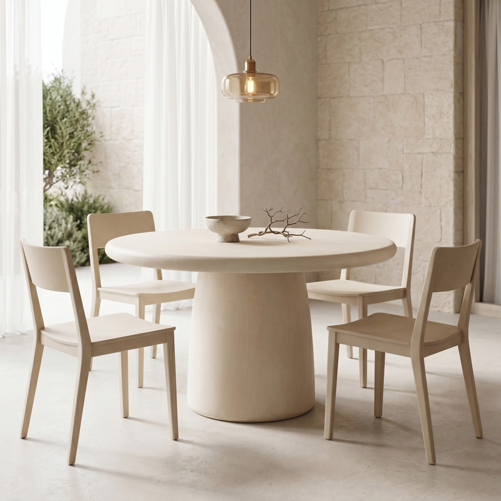Tavolinë Cocedo pakoworld MGO krem D120x76cm