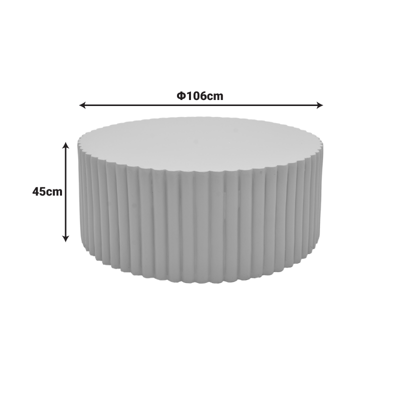 Tavolinë kafeje Binero pakoworld MGO gri e lehtë D106x45cm