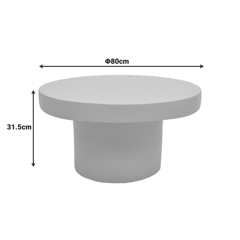 Tavolinë kafeje Umbra pakoworld MGO gri e lehtë D80x31.5cm
