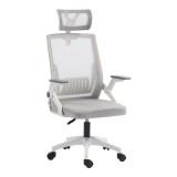 Karrige zyre Plymoth pakoworld e bardhë-rrjetë gri 48x58x112-122cm