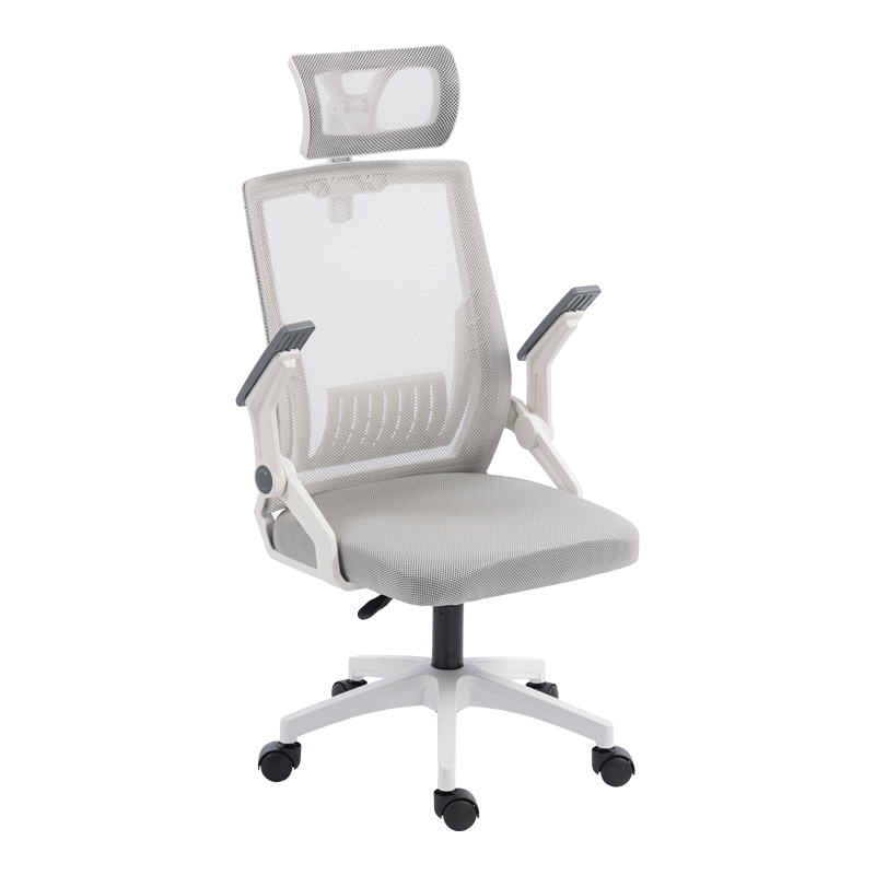 Karrige zyre Plymoth pakoworld e bardhë-rrjetë gri 48x58x112-122cm