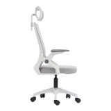 Karrige zyre Plymoth pakoworld e bardhë-rrjetë gri 48x58x112-122cm