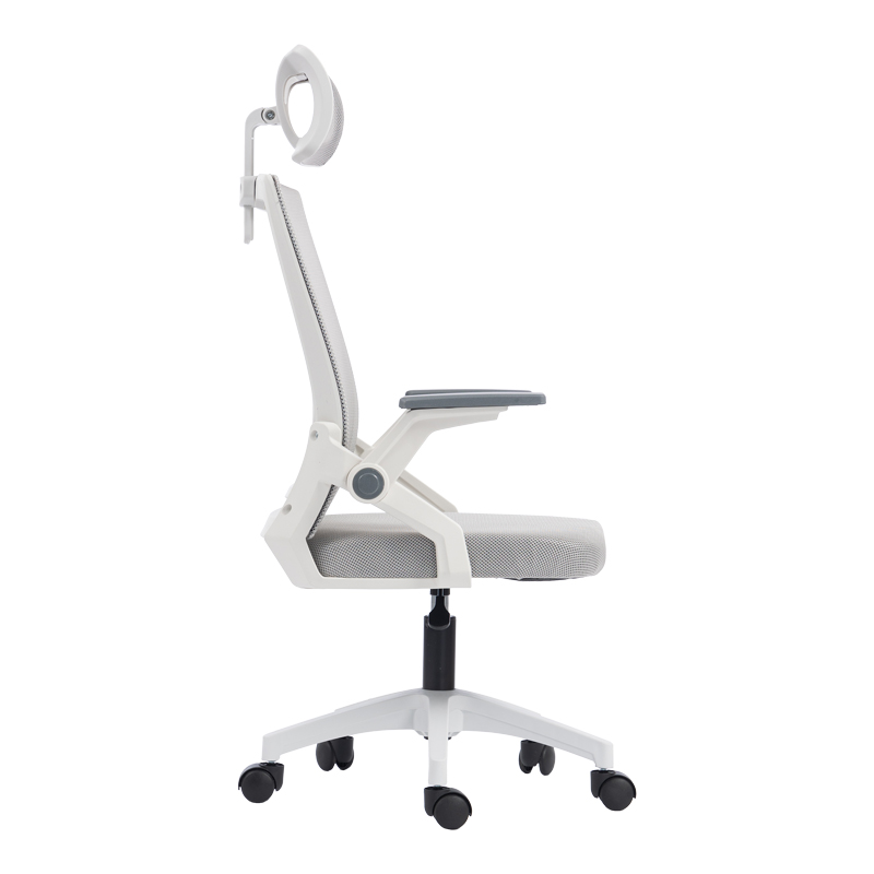 Karrige zyre Plymoth pakoworld e bardhë-rrjetë gri 48x58x112-122cm