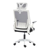 Karrige zyre Plymot pakoworld e bardhë-rrjetë e zezë 48x58x112-122cm
