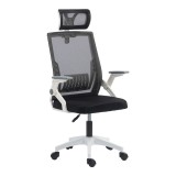 Karrige zyre Plymot pakoworld e bardhë-rrjetë e zezë 48x58x112-122cm