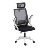 Karrige zyre Plymot pakoworld e bardhë-rrjetë e zezë 48x58x112-122cm