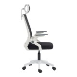 Karrige zyre Plymot pakoworld e bardhë-rrjetë e zezë 48x58x112-122cm